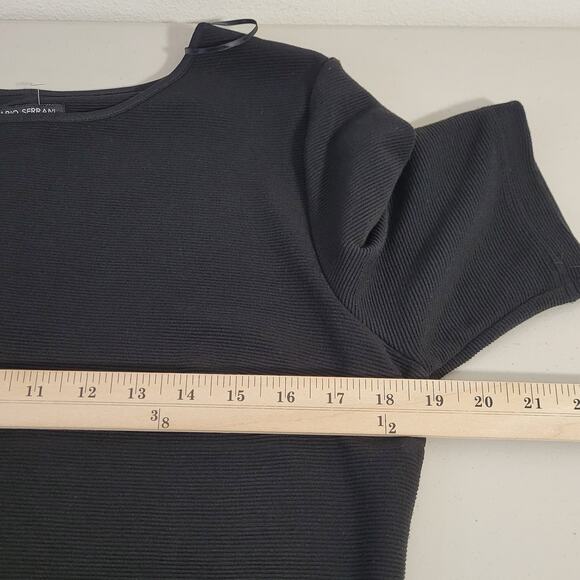 NWT Mario Serrani Womens Black Textured Knit‎ Sheath Dress Medium - Picture 10 of 13